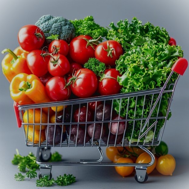 shopping cart with handle premium photo